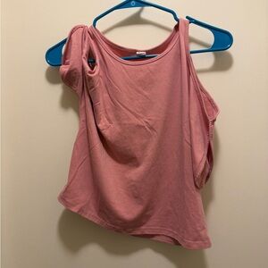 SHEIN Dusty Rose Cold-Shoulder Tank Top